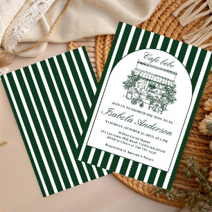 Invitation Café Bébé Dessin à la Main Fête Prénatale Italienn