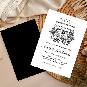 Invitation Café Bébé Dessin à la Main Fête Prénatale Italienn