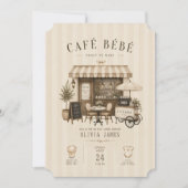 Invitation Cafe bebe fête de bébé mixte marron (Devant)