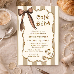 Invitation Cafe Bebe French Coffee Shop Themed Baby Shower