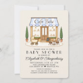 Invitation Café Bébé Garçon Fille de la Fête de Naissance Par (Devant)
