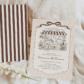 Invitation Cafe Bebe Gender Neutral Elegant Brown Baby Shower