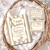 Invitation Cafe Bebe Parisian Coffee Shop Themed Baby Shower