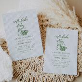 Invitation Cafe Bebe Shower | Bébé vert et bleu en route