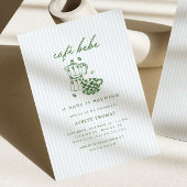 Invitation Cafe Bebe Shower | Bébé vert et bleu en route