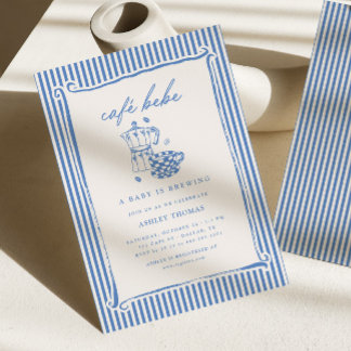 Invitation Cafe Bebe Shower | La petite merveille bleue est e