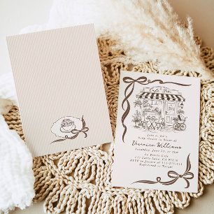 Invitation Café Bébé Thème Parisien Arc-en-ciel Baby Shower