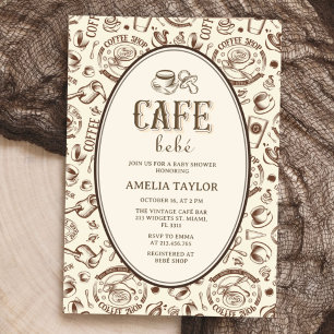 Invitation Café Bébé Vintage Shower de Bébé Café Rétro