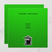 Invitation Café chaud ;Vert (Devant / Derrière)