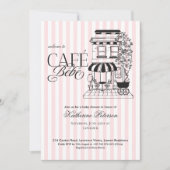 Invitation Café Chic Parisien Bébé Baby Shower Français (Devant)