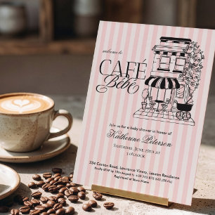Invitation Café Chic Parisien Bébé Baby Shower Français