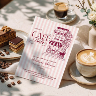 Invitation Café Chic Parisien Bébé Fête de Naissance Bébé Fra