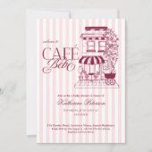 Invitation Café Chic Parisien Bébé Fête de Naissance Bébé Fra (Devant)