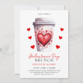 Invitation Café de coeur moderne Valentines Galentines (Devant)