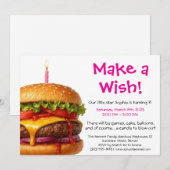 Invitation Café de la fête du hamburger | Anniversaire enfant (Devant / Derrière)