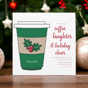 Invitation Café de Noël / Café, Rires et Joie