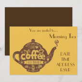 Invitation Café du café du café du matin rétro Tea (Devant / Derrière)