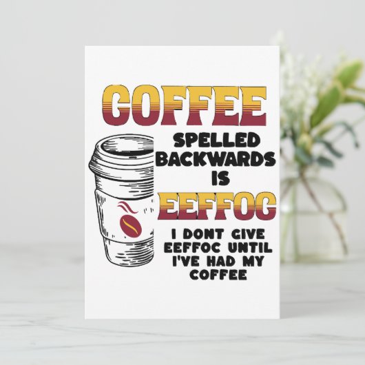 Invitation Café épelé à l'envers (Debout devant)