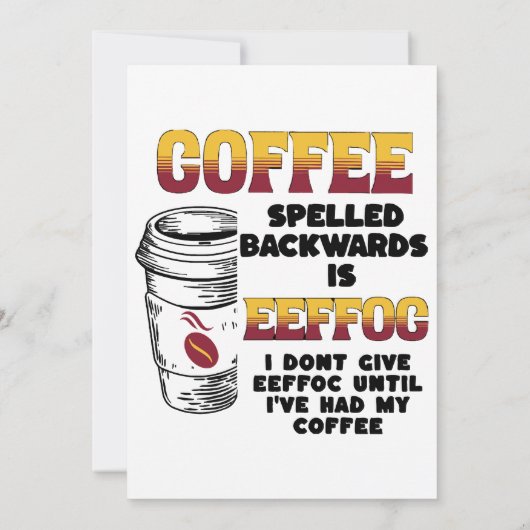 Invitation Café épelé à l'envers (Dos)