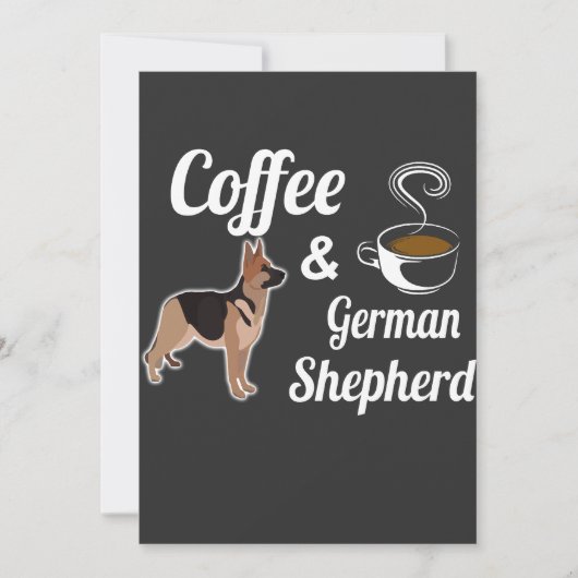 Invitation Café et berger allemand (Devant)