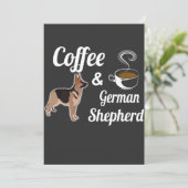 Invitation Café et berger allemand (Debout devant)
