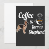 Invitation Café et berger allemand (Devant / Derrière)