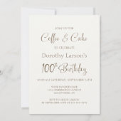 Invitation Café et gâteaux 100e anniversaire (Dos)