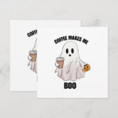 Invitation Café fantôme Halloween drôle  (Devant / Derrière)