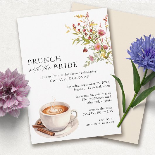 Invitation Café Garden | Brunch Fête des mariées printemps mi