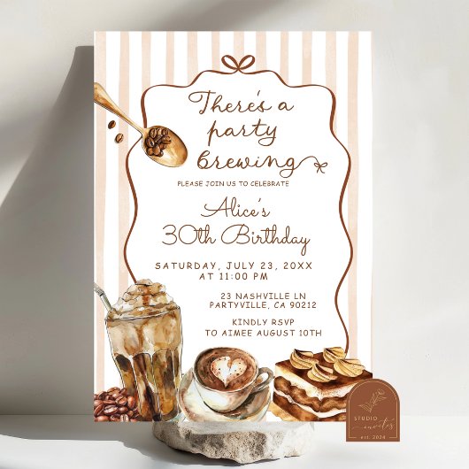 Invitation Café Il y a une fête à brasser Anniversaire