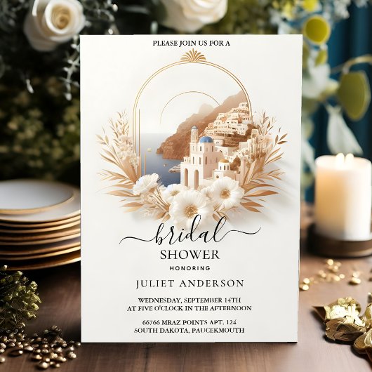 Invitation Café italien Sorrento Fête des mariées Décontracté