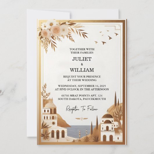 Invitation Café italien toscan Sorrento Mariage Décontracté (Devant)