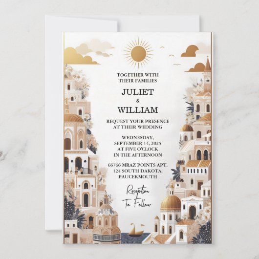 Invitation Café italien toscan Sorrento Mariage Décontracté (Devant)