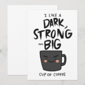 Invitation Café Lover Dark Strong Et Big Cup De Café (Devant / Derrière)