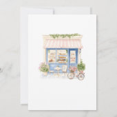 Invitation Café parisien Baby shower Blue Coquette (Dos)