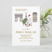 Invitation Café parisien français fête d'anniversaire (Debout devant)