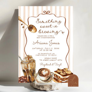 Invitation Café Quelque chose de sucré brasse Baby shower