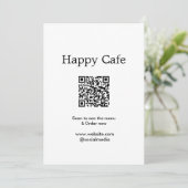 Invitation Cafe restaurant scanner pour voir le menu commande (Debout devant)