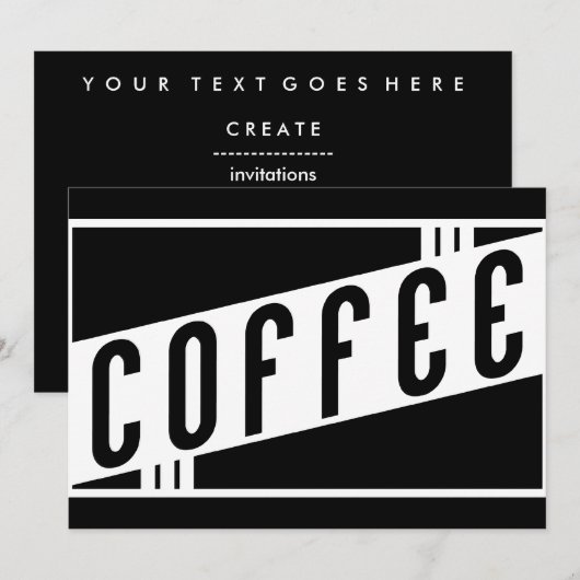 Invitation café rétro (Devant / Derrière)
