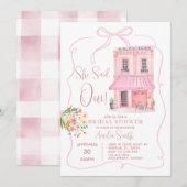 Invitation Café rose Paris Tour Eiffel Fête des mariées (Devant / Derrière)