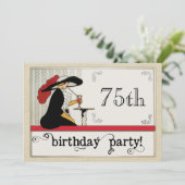 Invitation Cafe Society Fête d'anniversaire des femmes person (Debout devant)