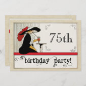 Invitation Cafe Society Fête d'anniversaire des femmes person (Devant / Derrière)