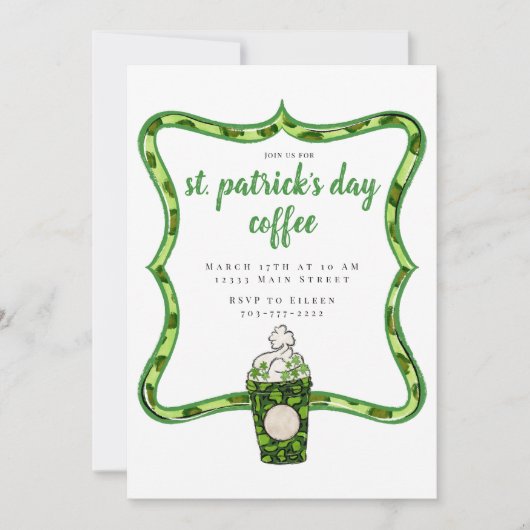 Invitation Café St Patrick's Day Party (Devant)