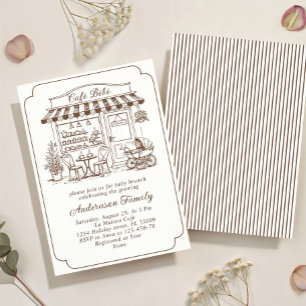 Invitation Cafe Tendance Bebe Salon de Thé Café Bébé Shower