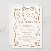 Invitation Café Un bébé brasse du Baby shower (Devant)