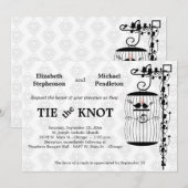 Invitation Cage à oiseaux à la mode avec l'arrière - plan (Devant / Derrière)