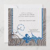 Invitation Cage à oiseaux à motif de bois Driftwood Bleu Save (Dos)