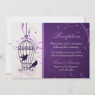 Invitation Cage à oiseaux fantaisiste et tourbillons Réceptio