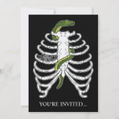 Invitation Cage De Rib Squelette Os Avec Serpent Vert Hallowe (Devant)