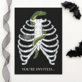 Invitation Cage De Rib Squelette Os Avec Serpent Vert Hallowe